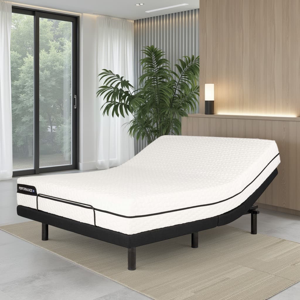 Lifestyle image of the Iadjust Silver Qb Adjustable Base from Forty Winks