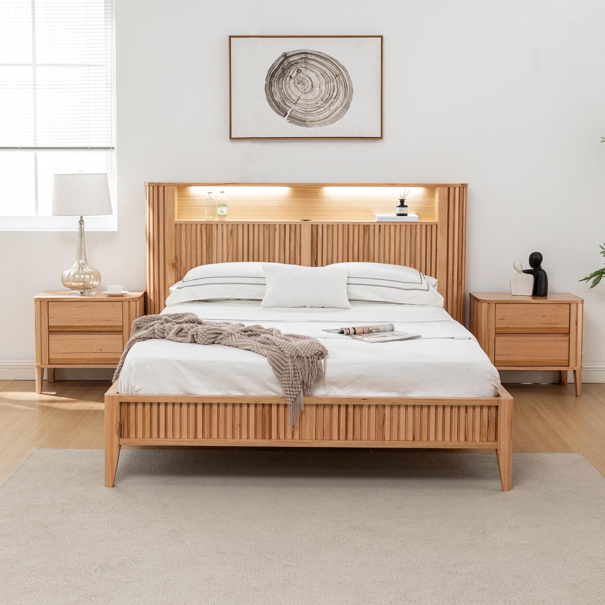 3D image of the Royce Qb Bed W/Bookend & Usb & Led from Forty Winks