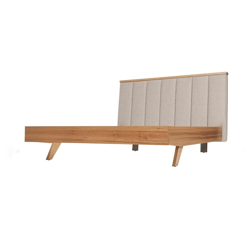 Lifestyle image of the  Alexa Qb Bed W/Upholstered Head (Native, Blaze Stone) from Forty Winks