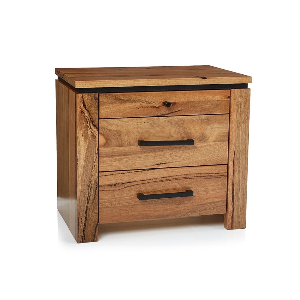 Lifestyle image of the  Maya Bedside Table 2 Drw from Forty Winks