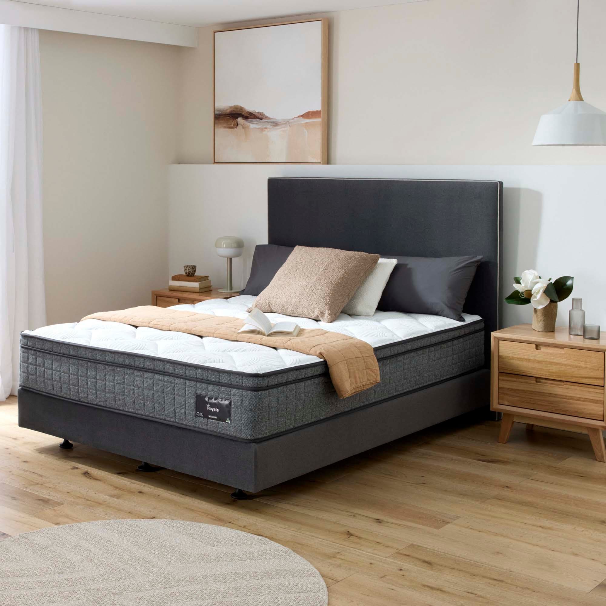 Lifestyle image of the  Royale Medium Qb Mattress from Forty Winks