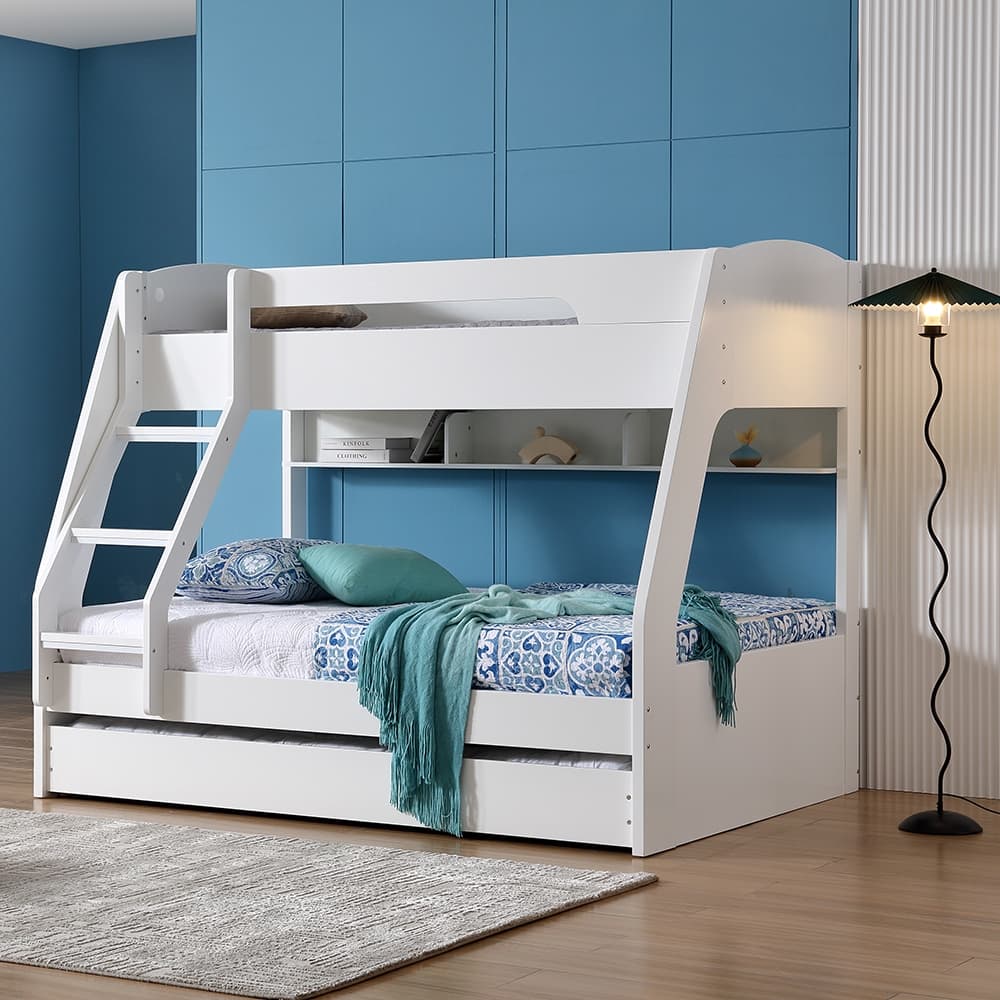 Lifestyle image of the  Rhino (Ivory White) Sb/Db Bunk W/Trundle from Forty Winks
