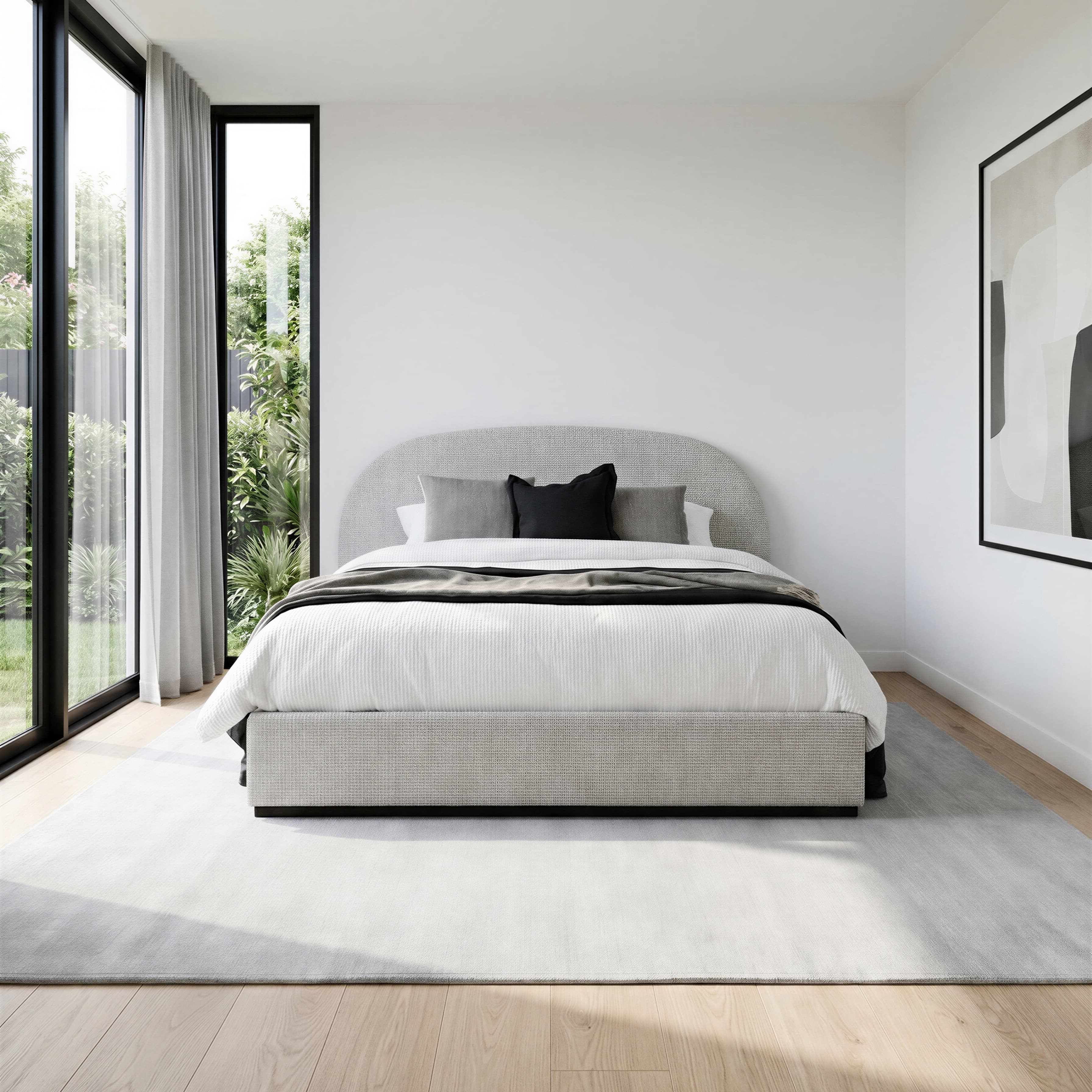 Lifestyle image of the  Stoke Furniture Leno Bed Frame Qb from Forty Winks