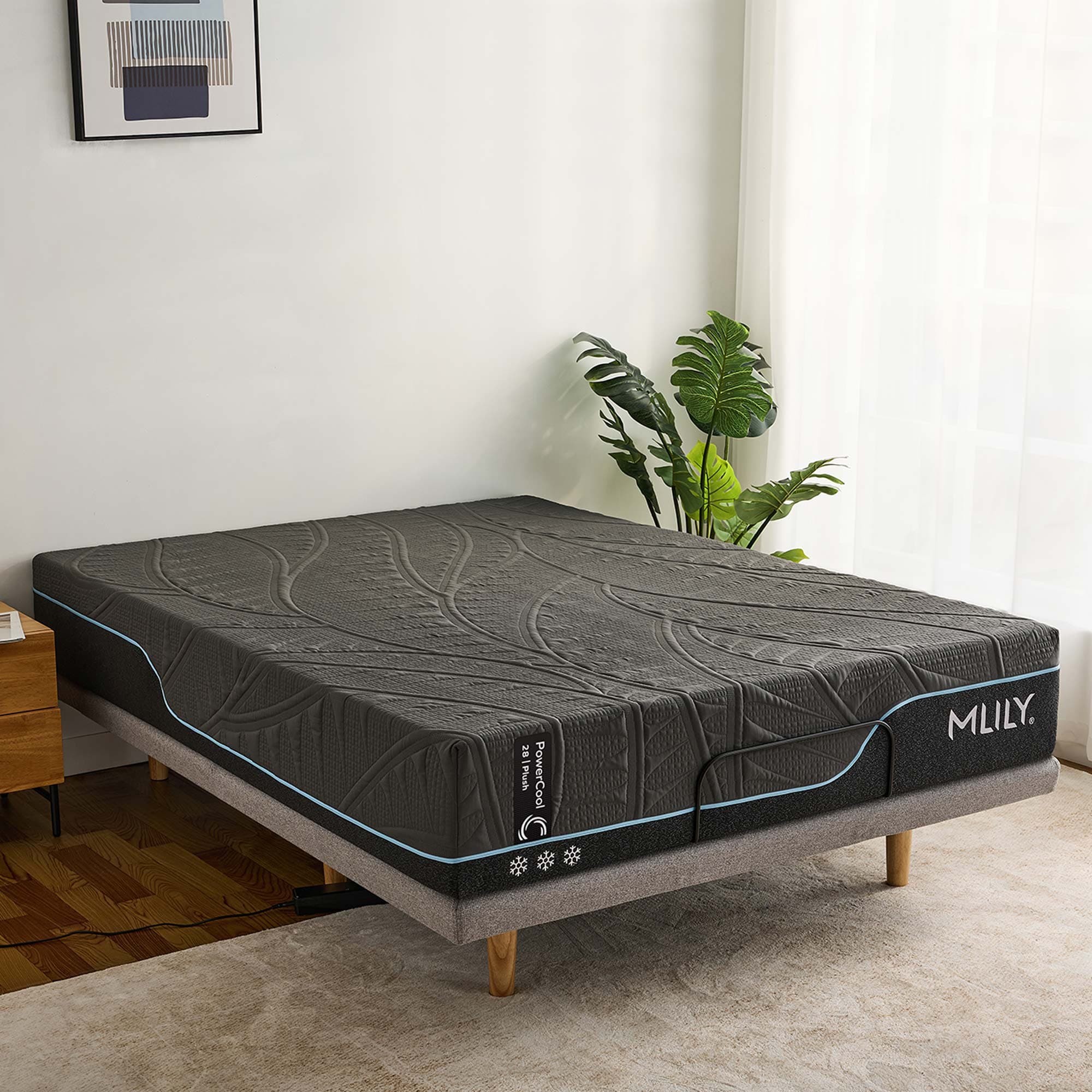 Lifestyle image of the  Mlily Powercool 28 Plush Mattress Qb from Forty Winks