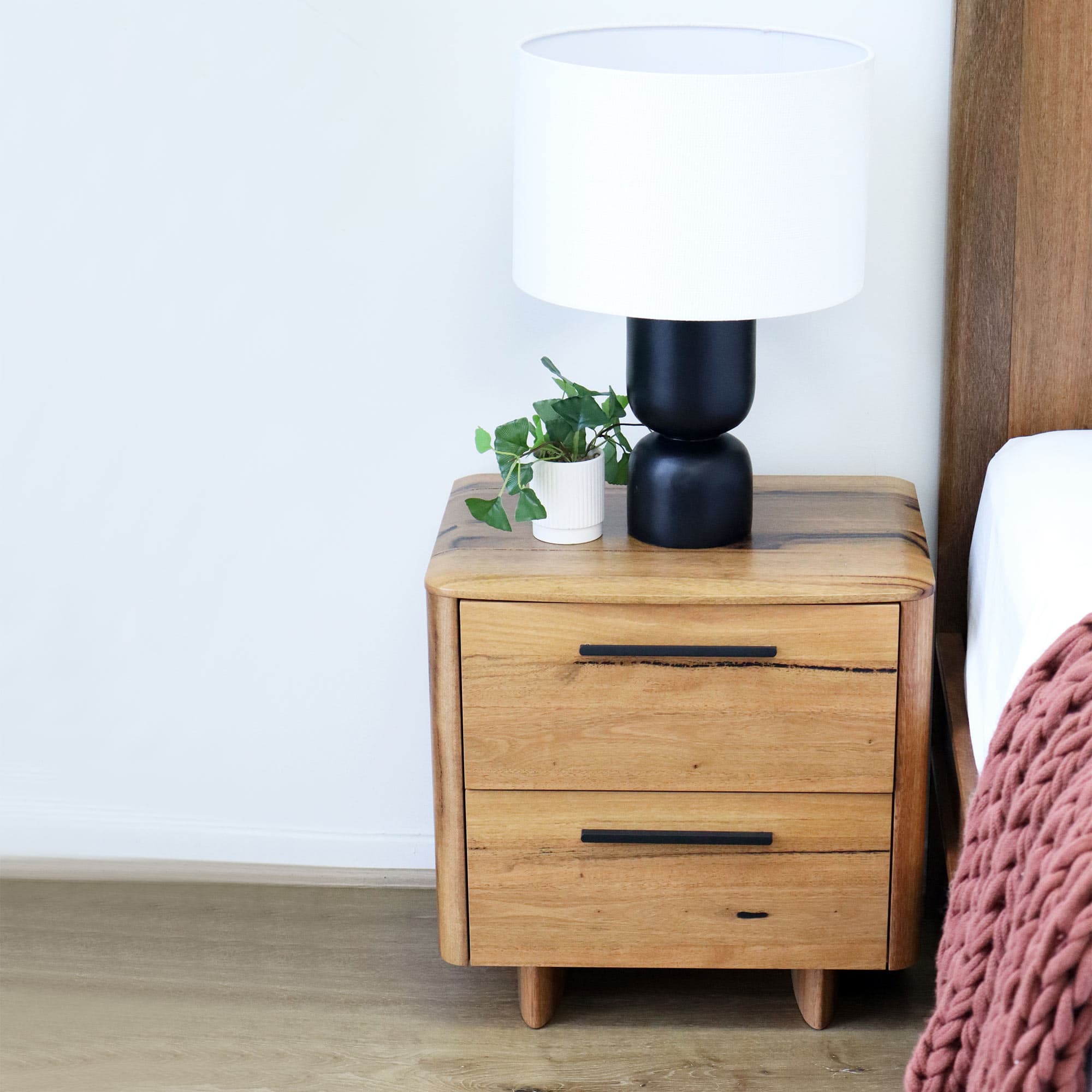 Lifestyle image of the  Dunsborough Bedside Table from Forty Winks