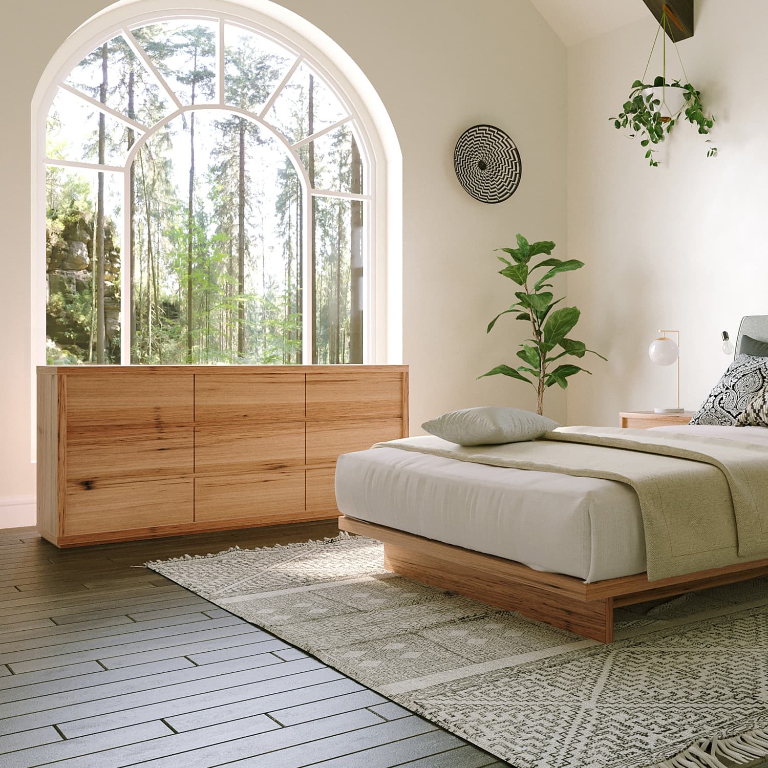 Lifestyle image of the  Lucca Dresser 9 Drawer (Light Ash) from Forty Winks
