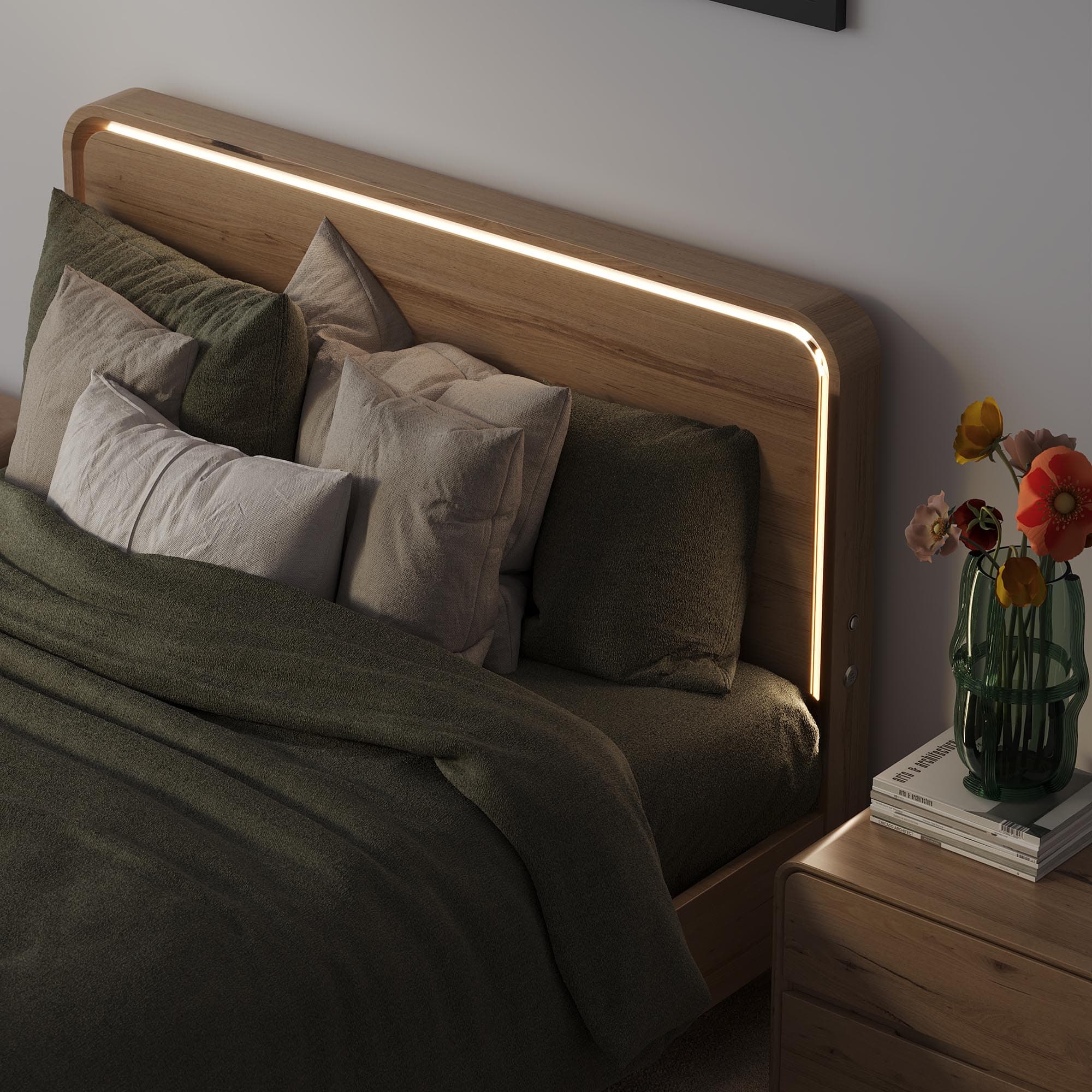 Detail image of the  Lena Qb Bed W/Led Usb from Forty Winks