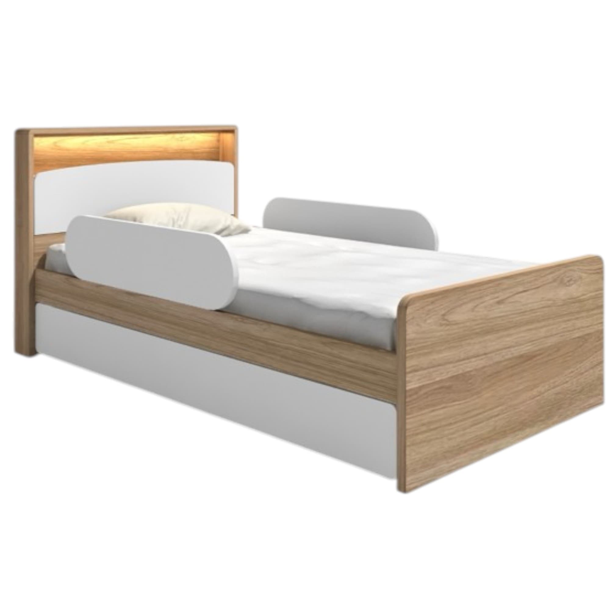 Product image of the  Luna Ksb Bed W/Single Trundle & Guard Rails from Forty Winks