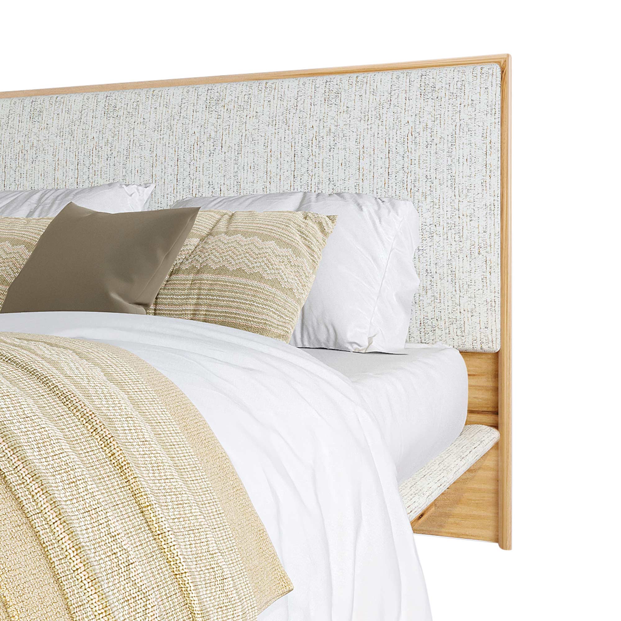 Detail image of the  Soho Narrow Qb Bed W/Upholstered Base (Light Ash, Montague Alabaster) from Forty Winks
