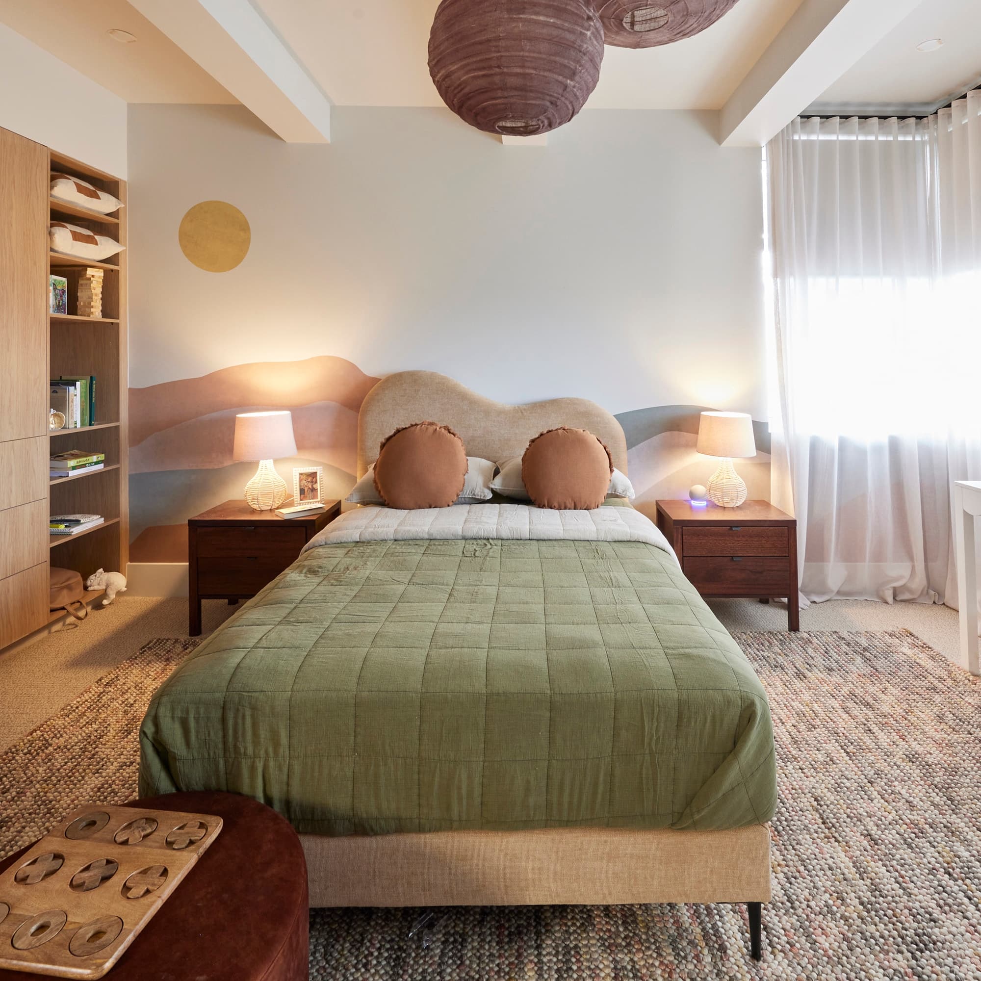 Lifestyle image of the  City X Bedside Table 2 Drw (Chocolate) from Forty Winks