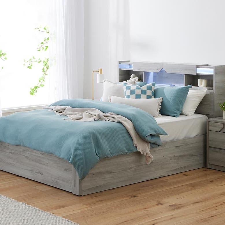 Lifestyle image of the  Sovereign Qb Bed W/Gas Lift & End Drawer Base from Forty Winks