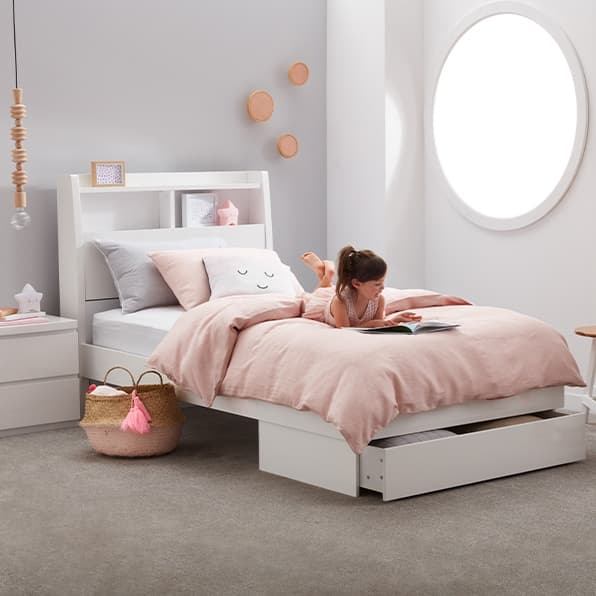 3D image of the Ellipse Gloss White Dresser 6 Drw & Mirror from Forty Winks