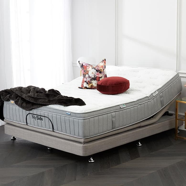 Lifestyle image of the  Myside Gen 1 Qb Mattress Gold/Blue from Forty Winks