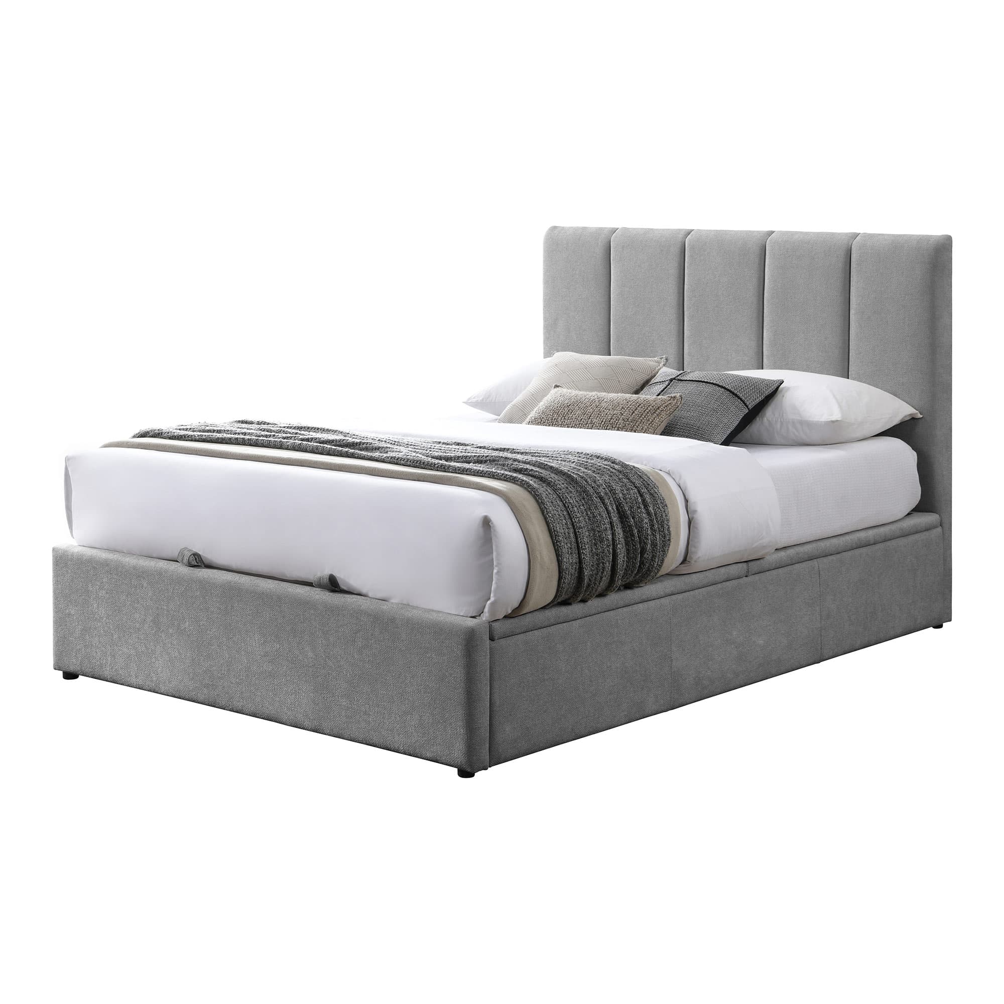 Lifestyle image of the  Harlow Qb Bed W/Gas Lift (Dark Grey) from Forty Winks