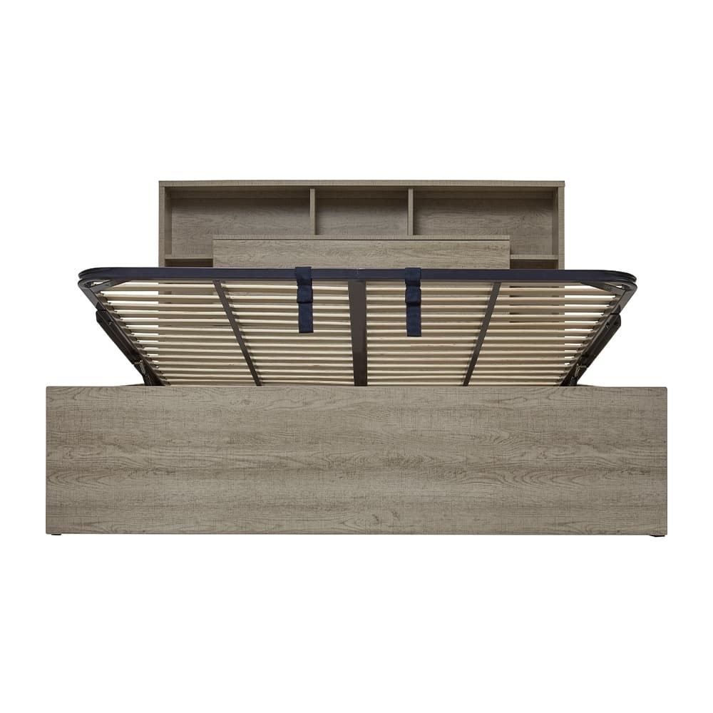 Product image of the  Argo Rustic Ash Qb Bed W/Gas Lift & End Drawer Base from Forty Winks