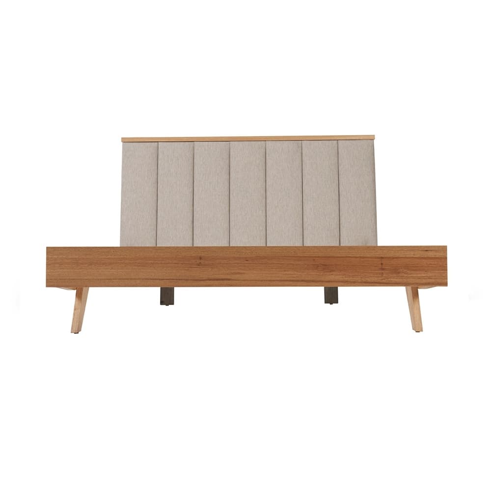 Lifestyle image of the  Alexa Qb Bed W/Upholstered Head (Native, Blaze Stone) from Forty Winks
