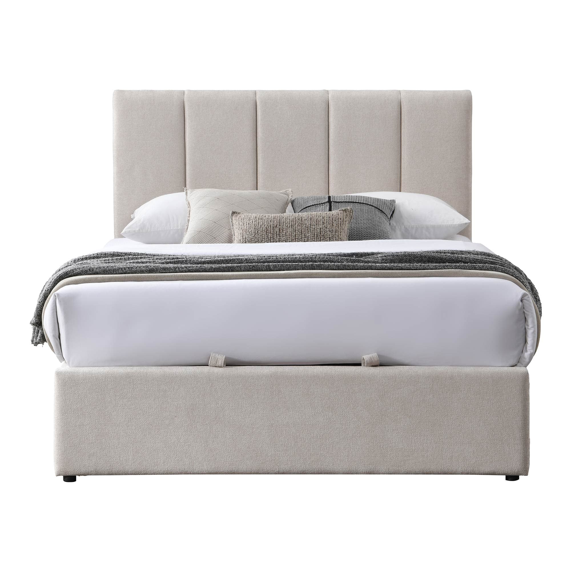 Lifestyle image of the  Harlow Qb Bed W/Gas Lift (Beige) from Forty Winks