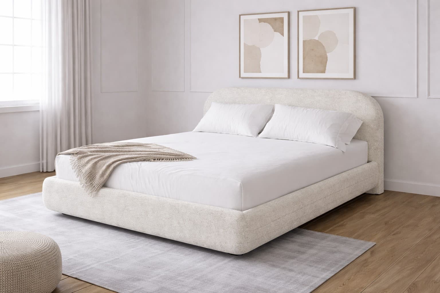 Lifestyle image of the  Lv Furniture Havana Bed Frame Qb Ivory from Forty Winks