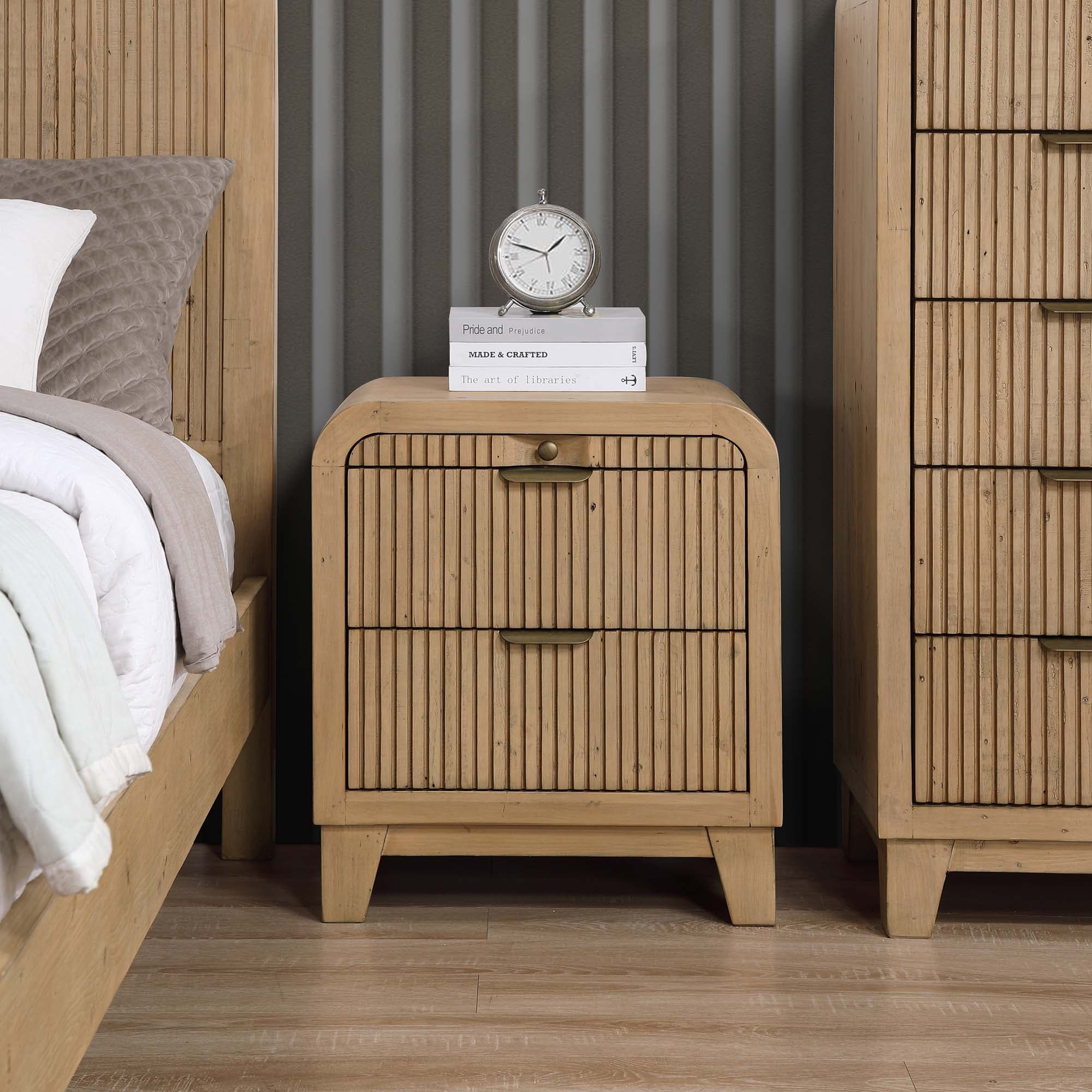 Lifestyle image of the  Ollie Bedside Table from Forty Winks