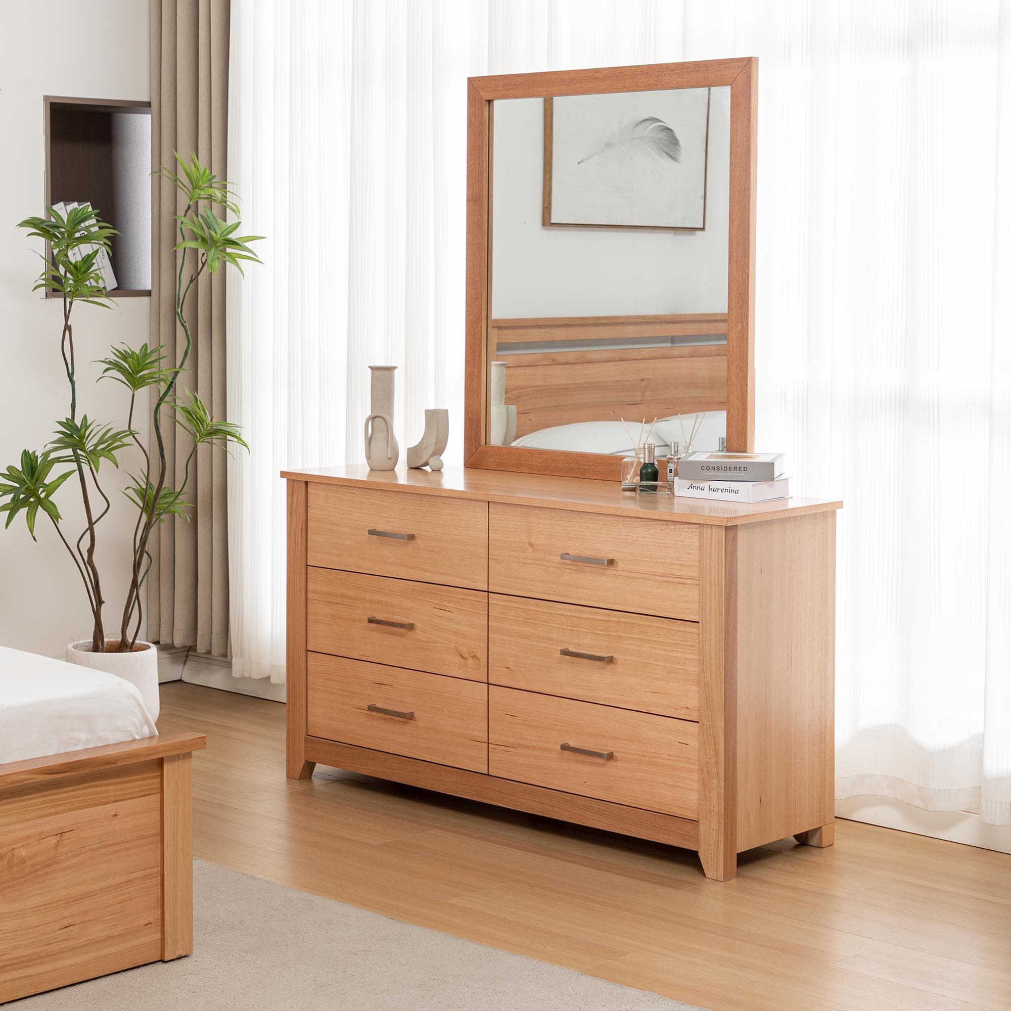 Lifestyle image of the Portland (Natural) Mirror from Forty Winks