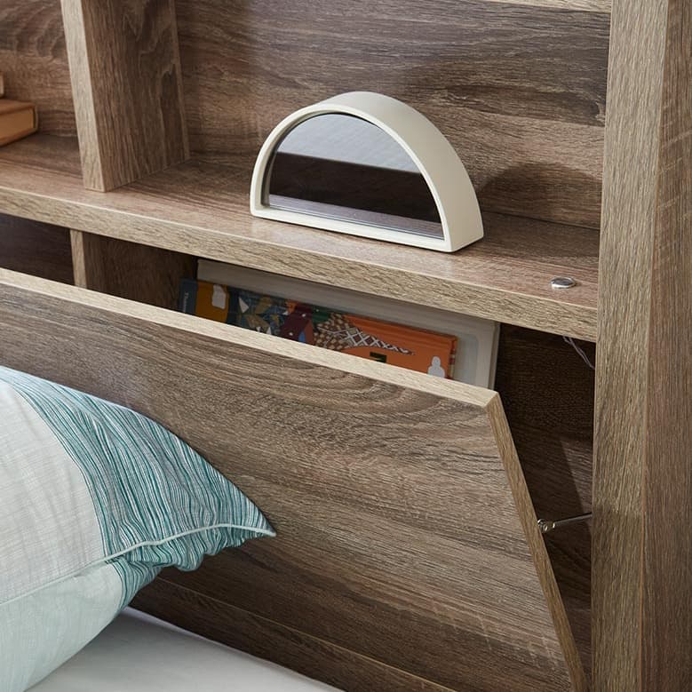Detail image of the  Ellipse Mocha Sb Bed W/Front Slat Gas Lft from Forty Winks