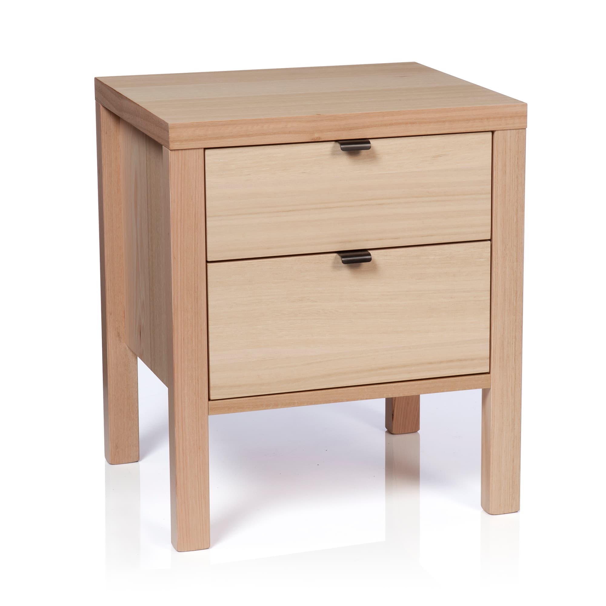 Lifestyle image of the  City X Bedside Table Narrow 2 Drw (Snow) from Forty Winks