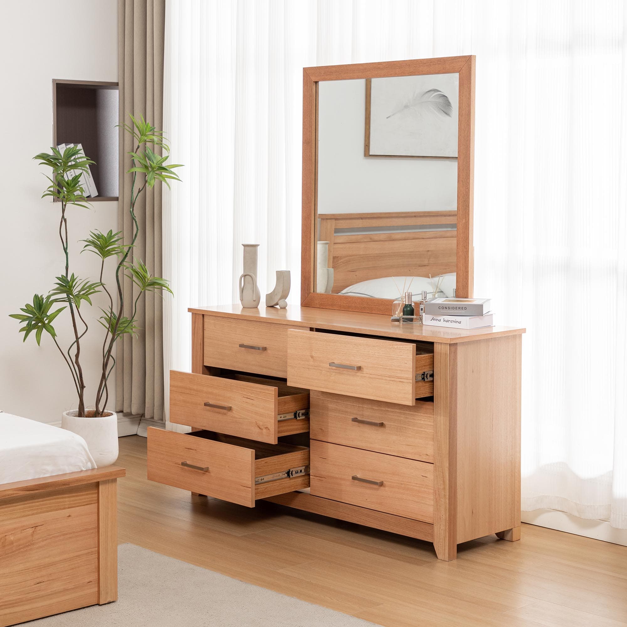 Lifestyle image of the  Portland (Natural) Mirror from Forty Winks