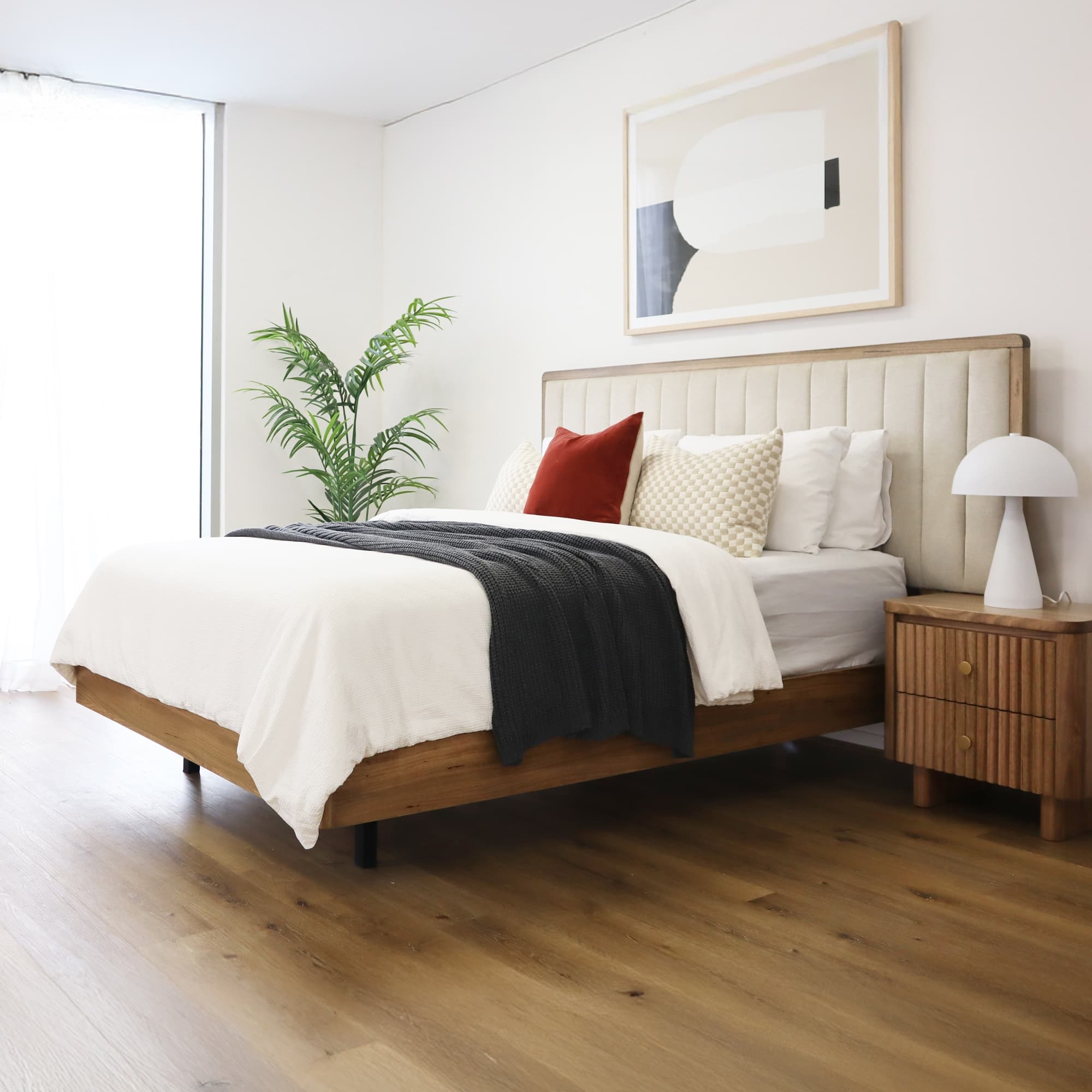 Lifestyle image of the  Clifton Bedside Table from Forty Winks