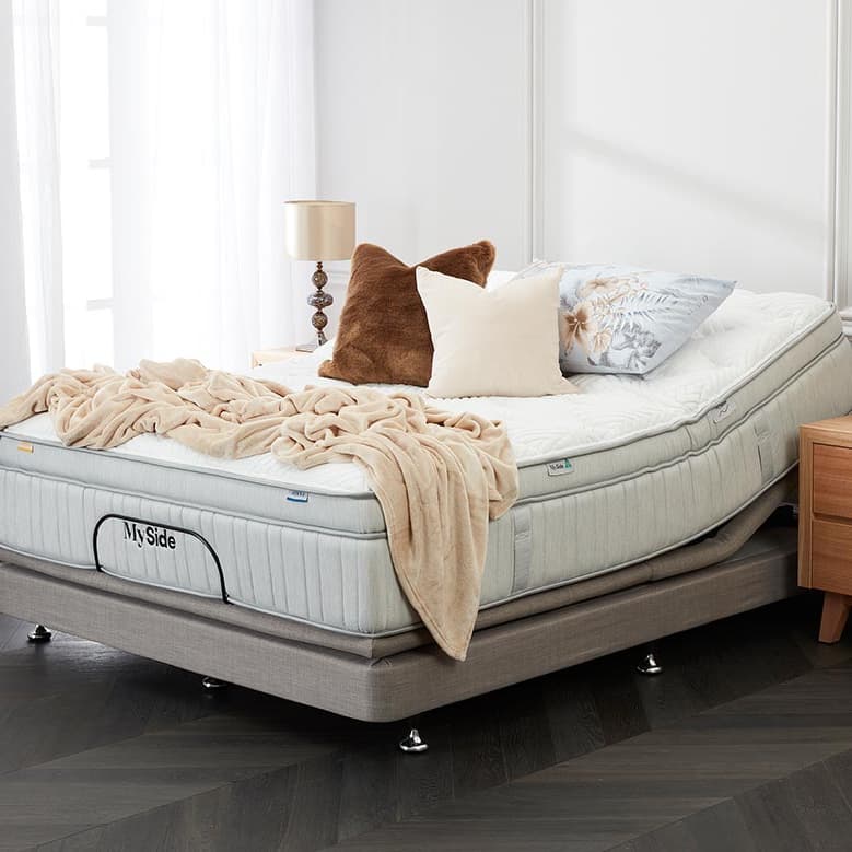 Lifestyle image of the  Myside Gen 5 Qb Mattress Gold/Blue from Forty Winks
