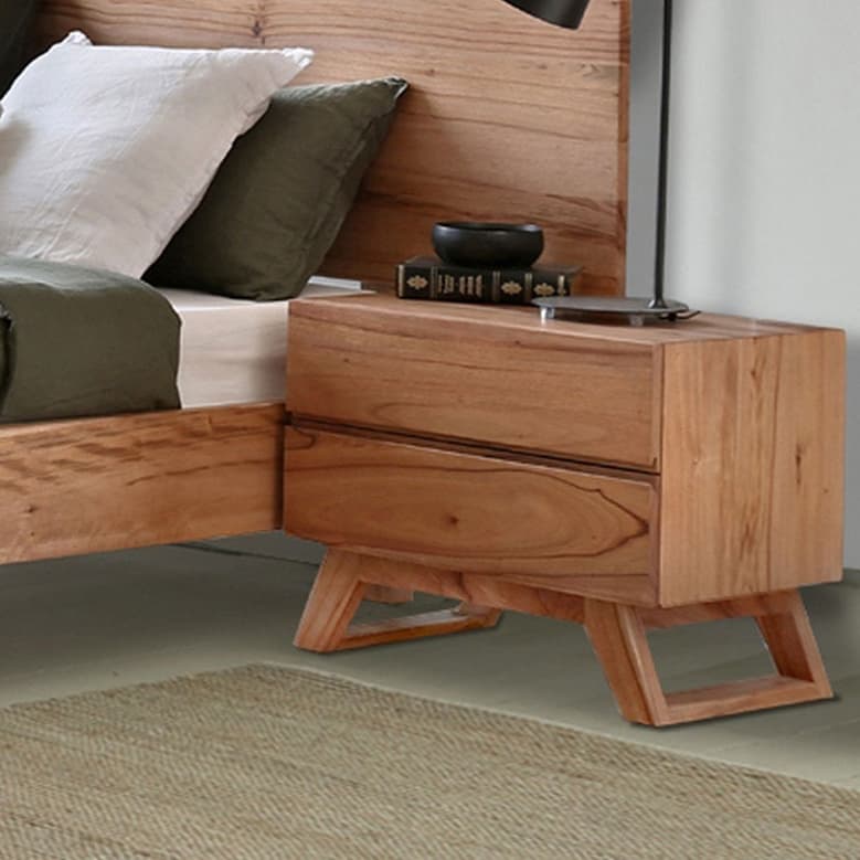 Lifestyle image of the  Byron Bedside Table 2 Drawer from Forty Winks