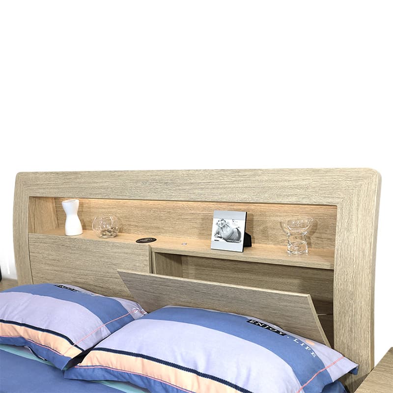 Lifestyle image of the  Skyline Qb Bed W/Gas Lift & End Drawer Base from Forty Winks