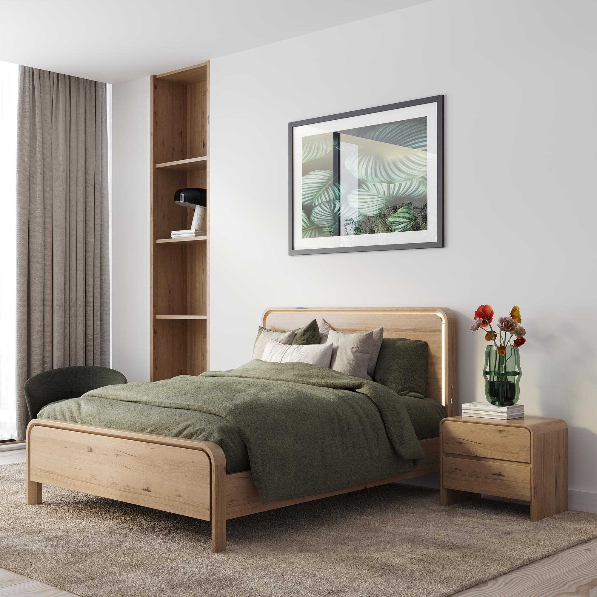 Lifestyle image of the Lena Qb Bed W/Led Usb from Forty Winks