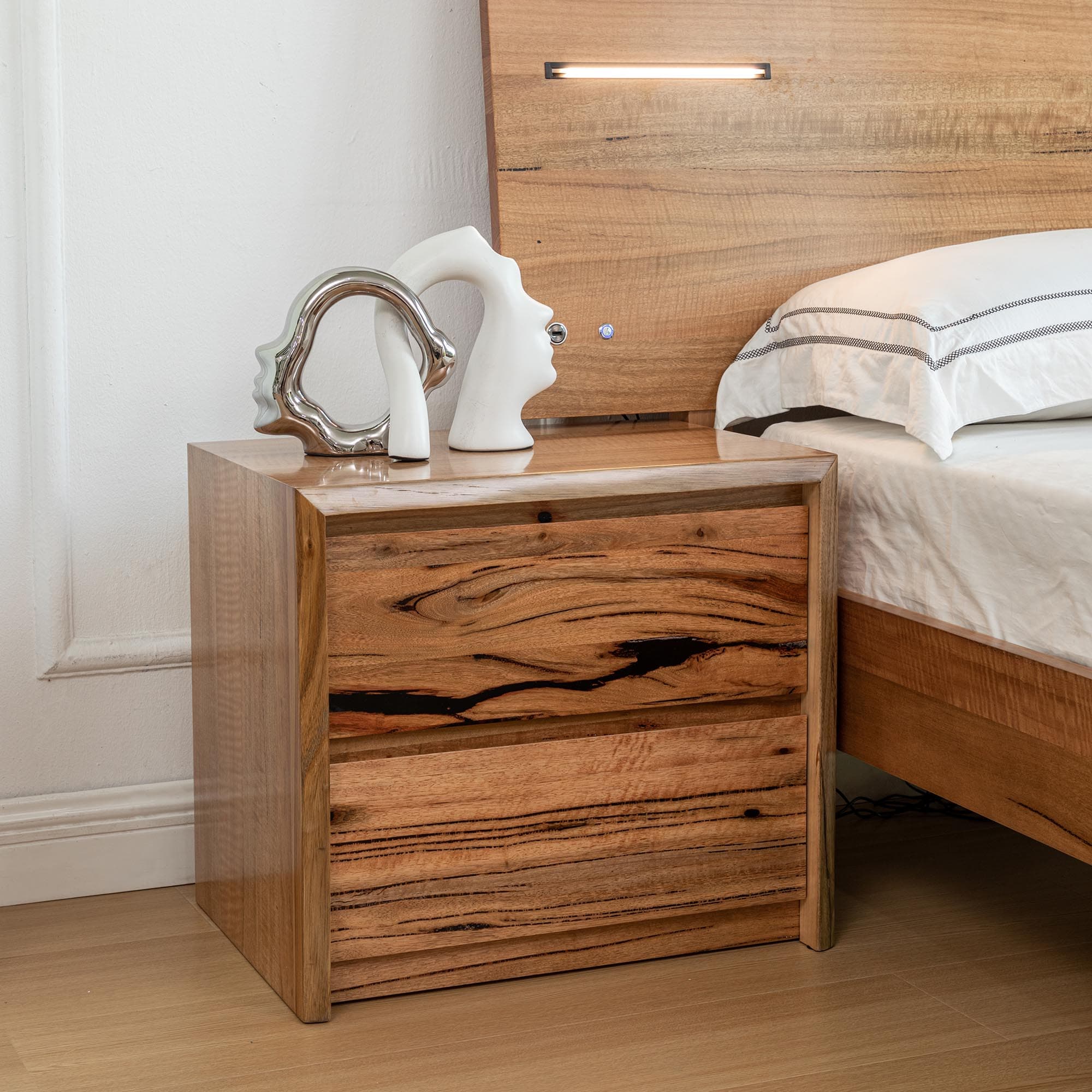 Lifestyle image of the  Cooper Bedside Table from Forty Winks