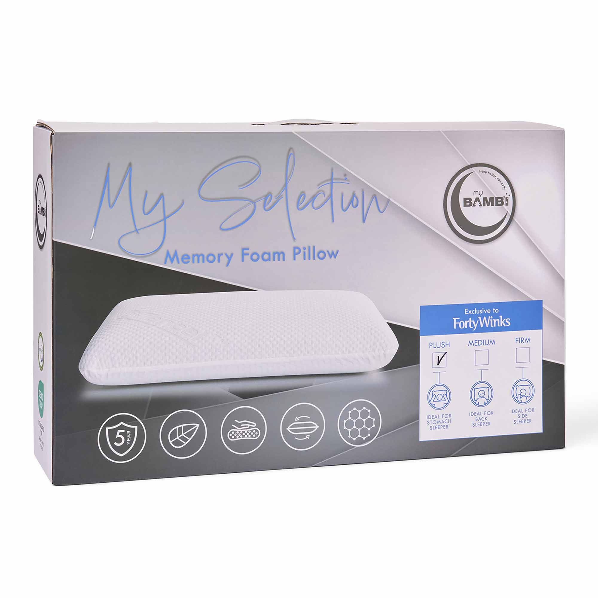 Product image of the  My Selection Memory Foam Pillow Plush from Forty Winks