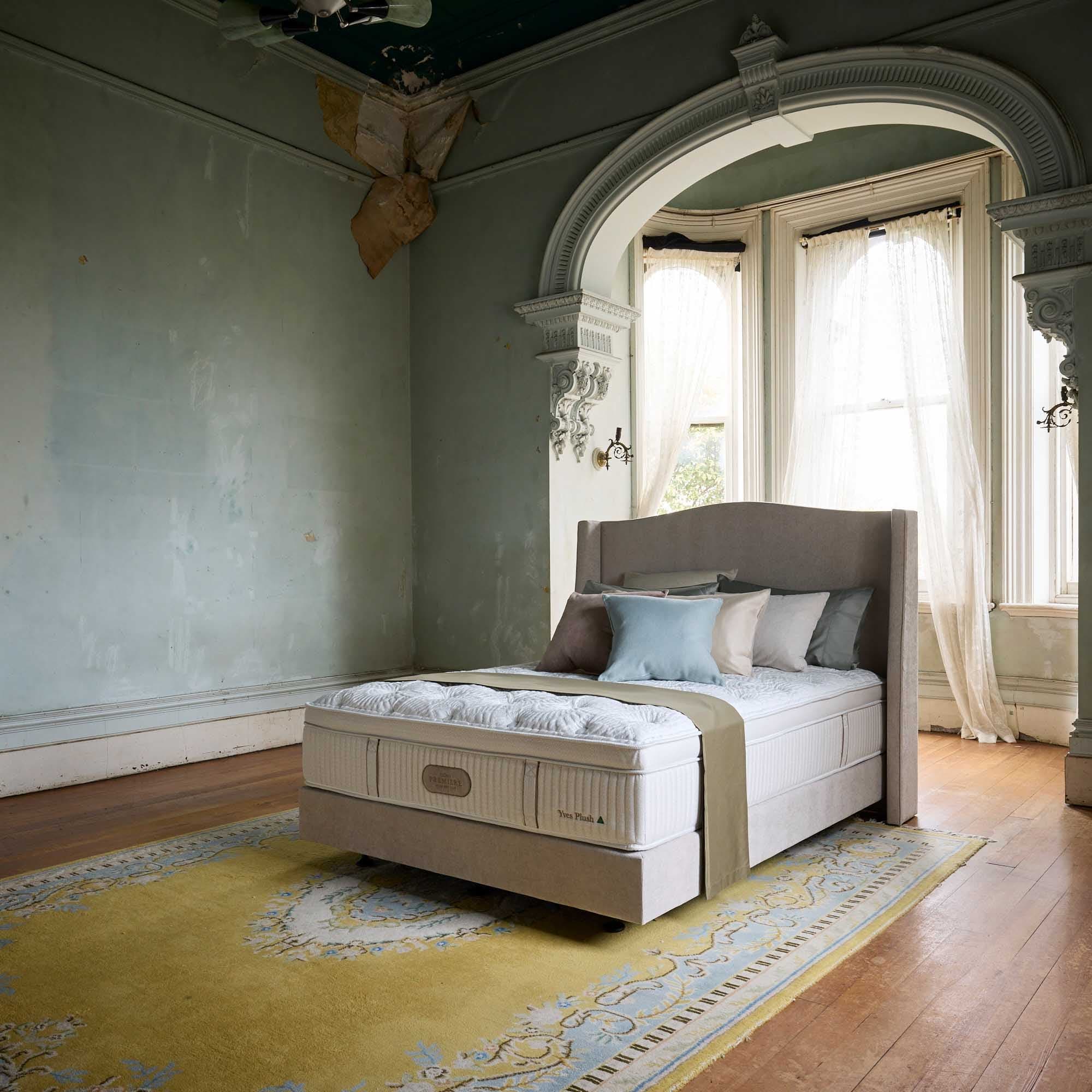 Lifestyle image of the  Premiere Yves Plush Qb Mattress from Forty Winks
