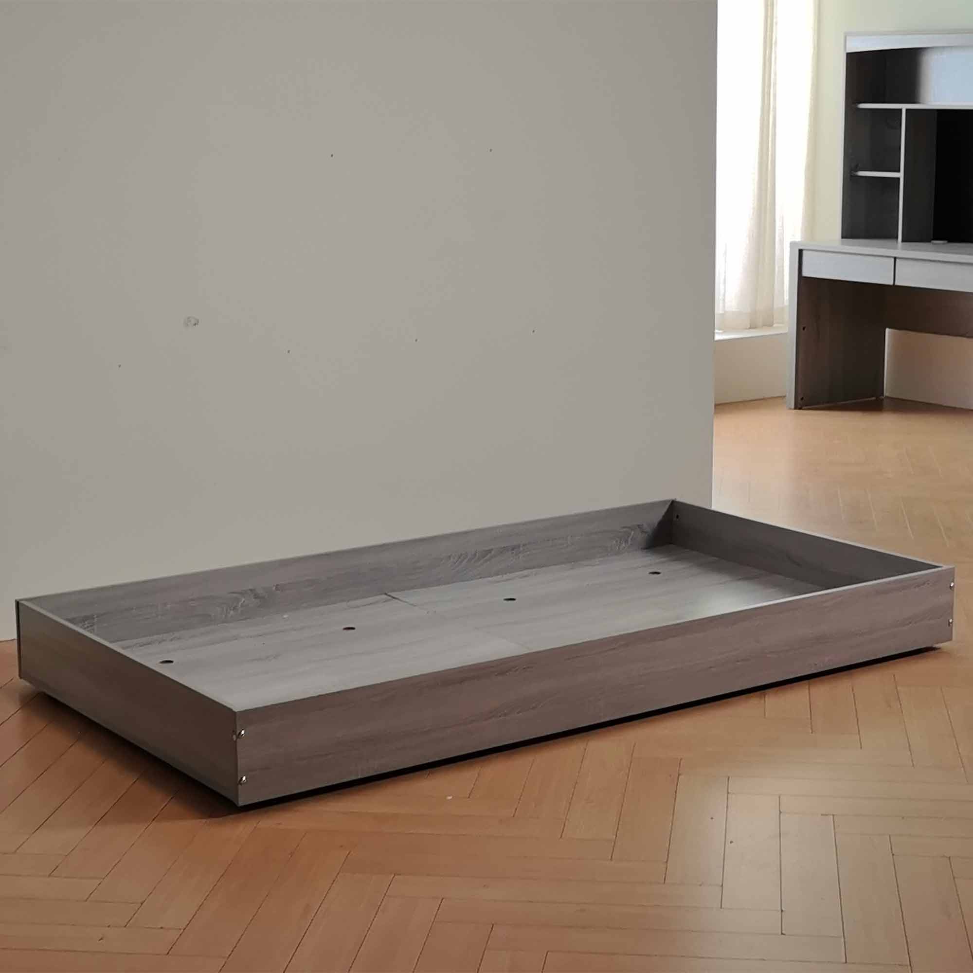 Lifestyle image of the Bellevue Cement Grey Ksb Trundle from Forty Winks