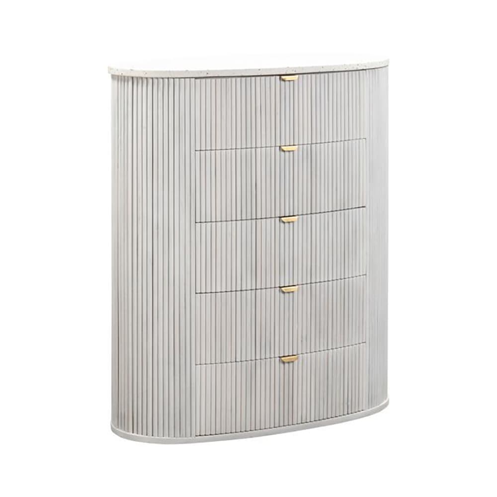Lifestyle image of the  Razzo Tallboy 5Drw Whitewash from Forty Winks
