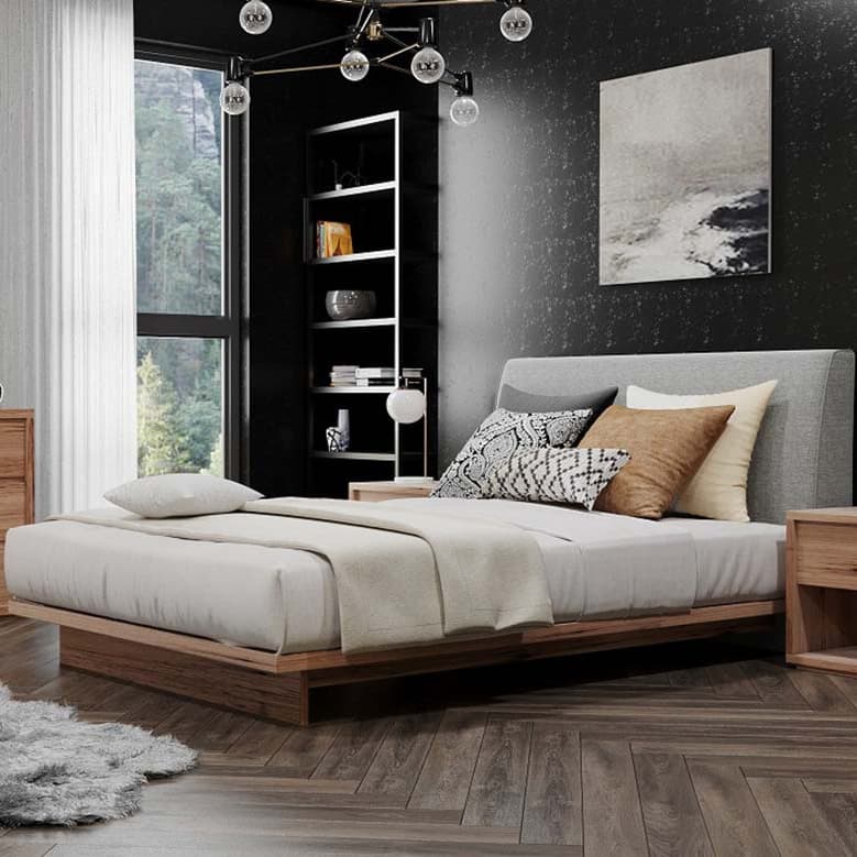 3D image of the Lucca Bedside Table 1 Drawer (Light Ash) from Forty Winks