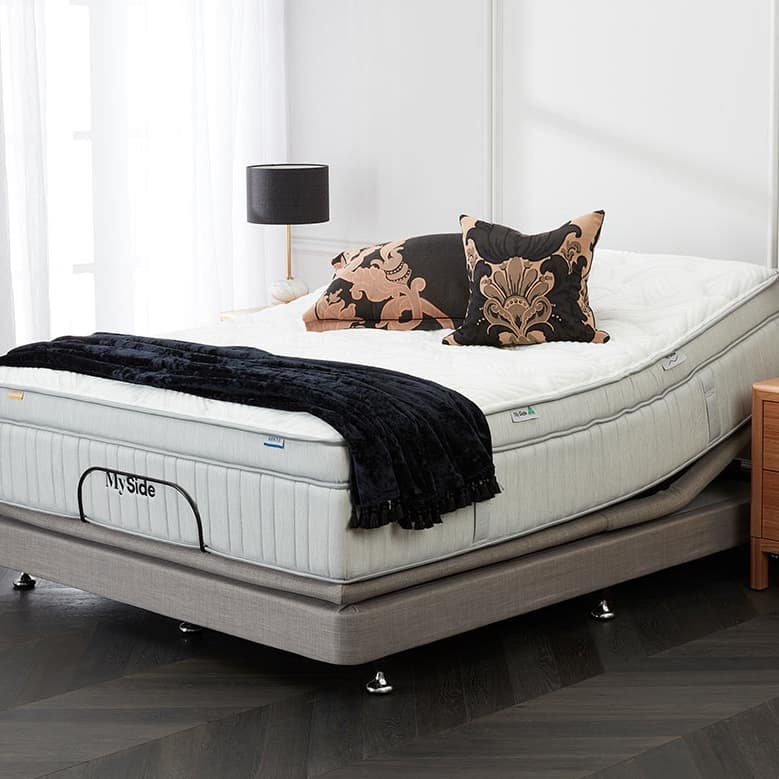 Lifestyle image of the  Myside Gen 7 Qb Mattress Gold/Blue from Forty Winks