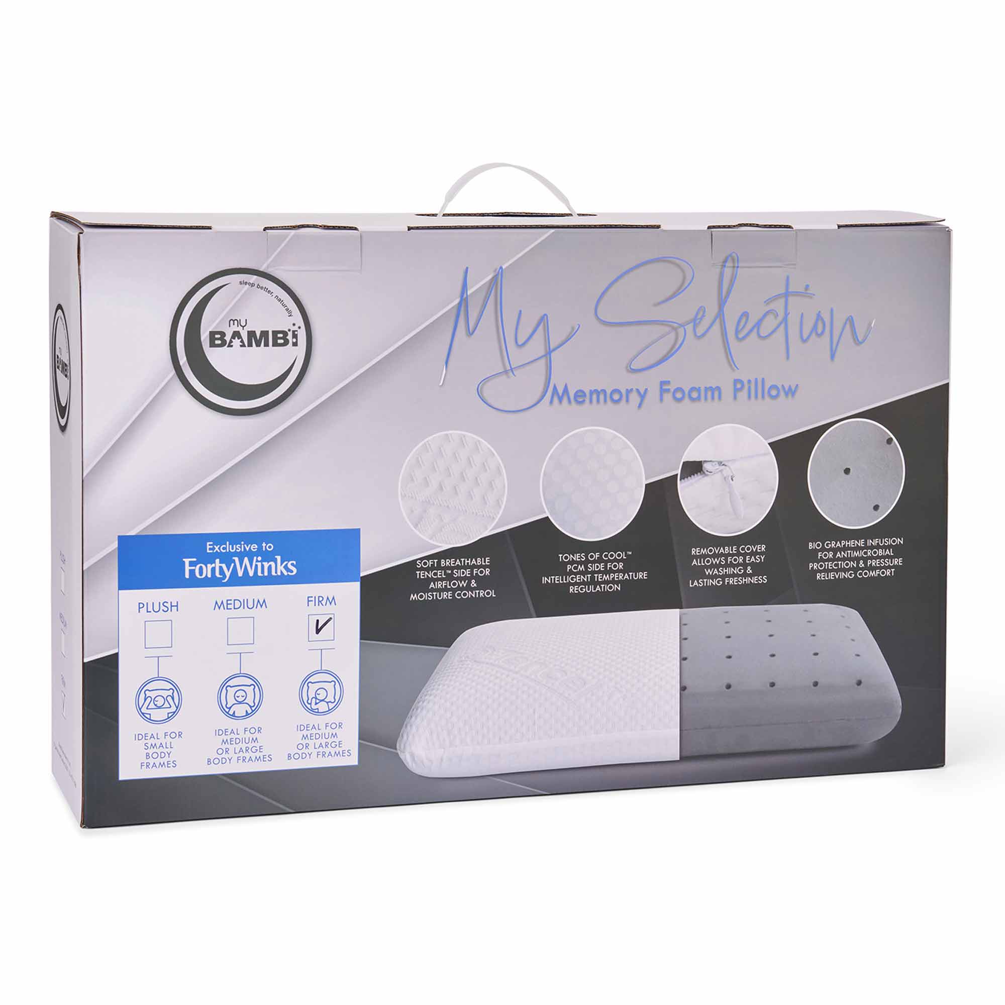 Product image of the  My Selection Memory Foam Pillow Firm from Forty Winks