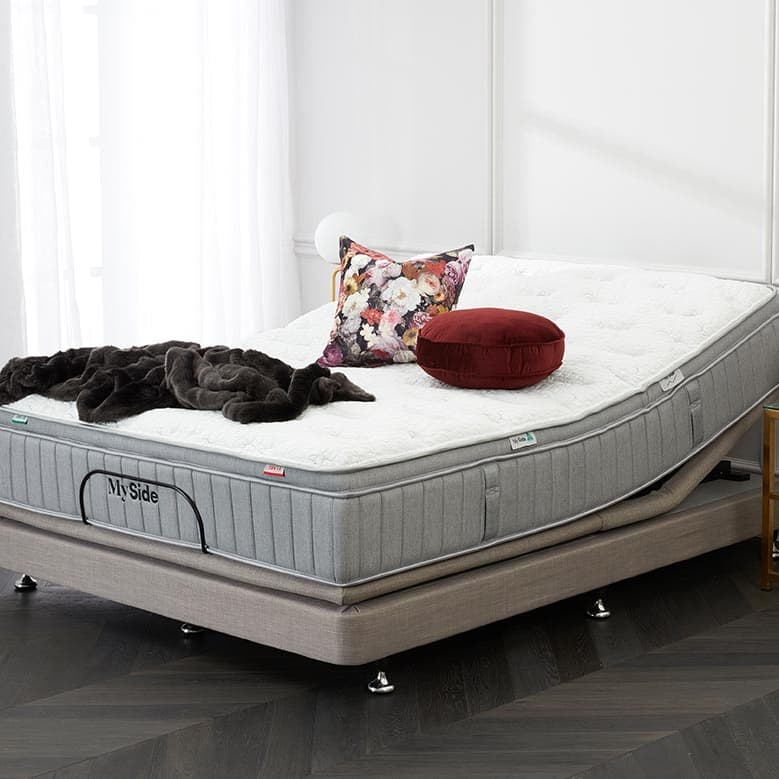 Lifestyle image of the  Myside Gen 1 Qb Mattress Green/Red from Forty Winks