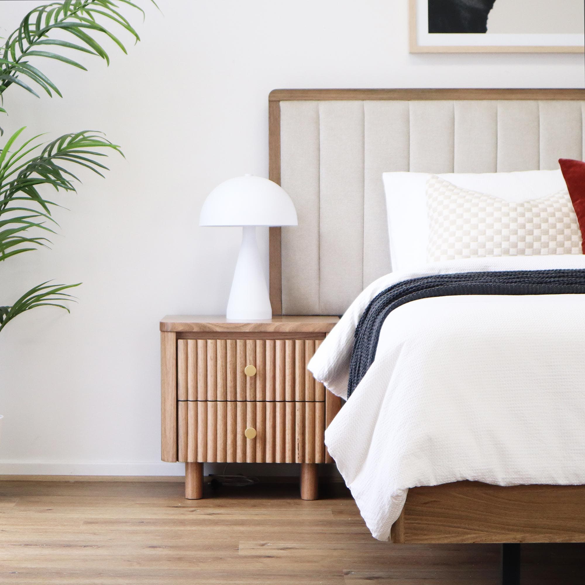 Lifestyle image of the  Clifton Bedside Table from Forty Winks