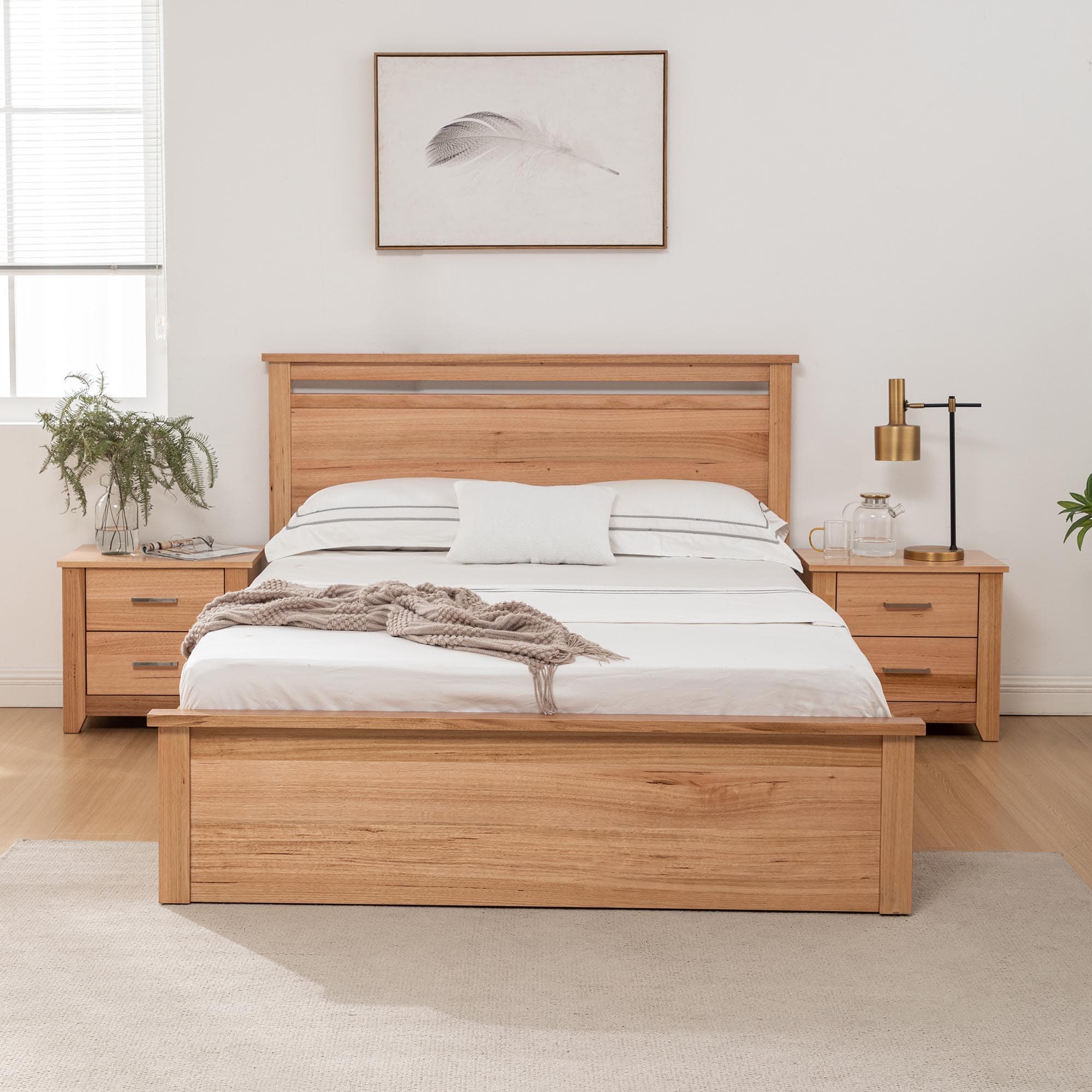 Lifestyle image of the  Portland (Natural) Qb Bed W/Gas Lift from Forty Winks