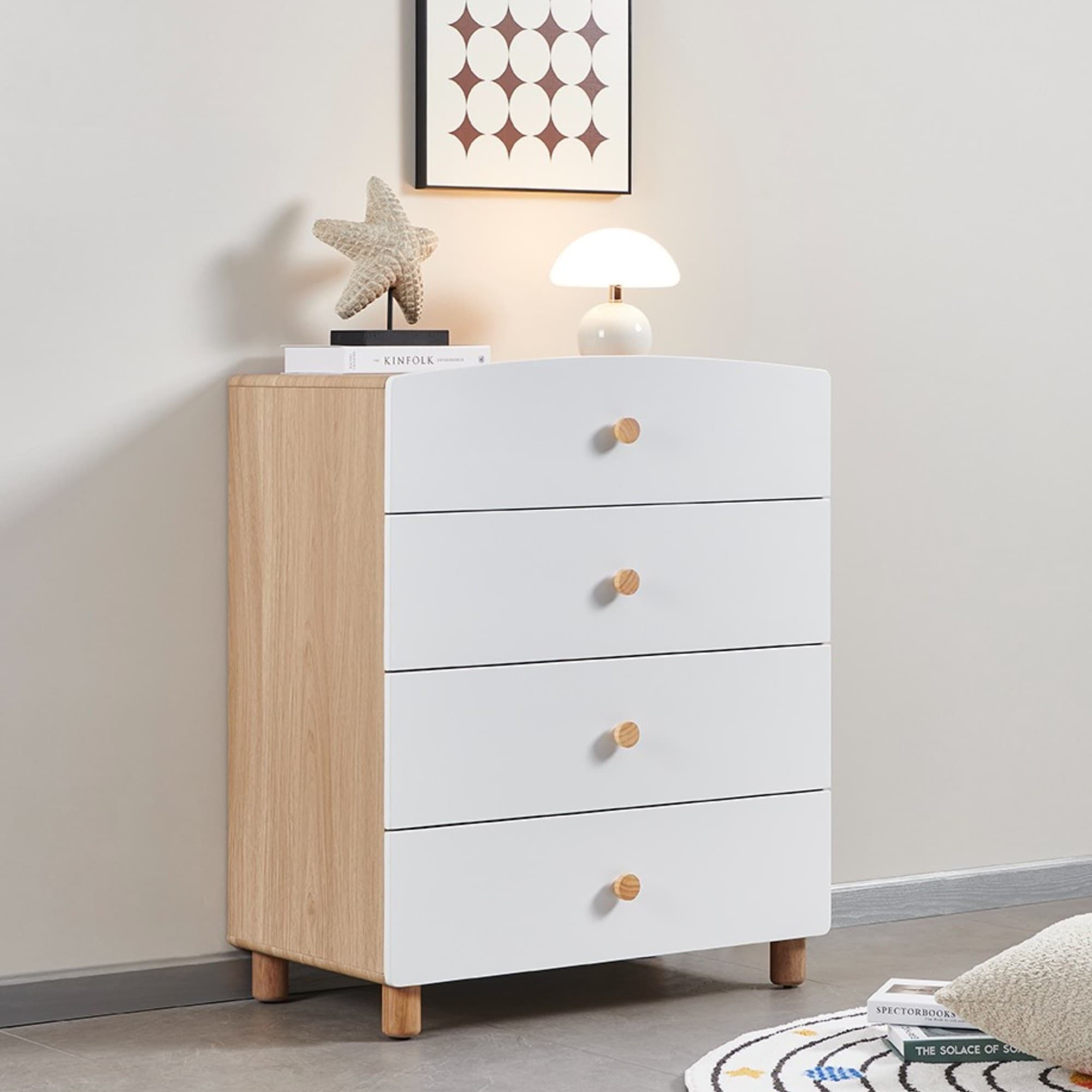 Lifestyle image of the Luna Tallboy 4 Drawer from Forty Winks