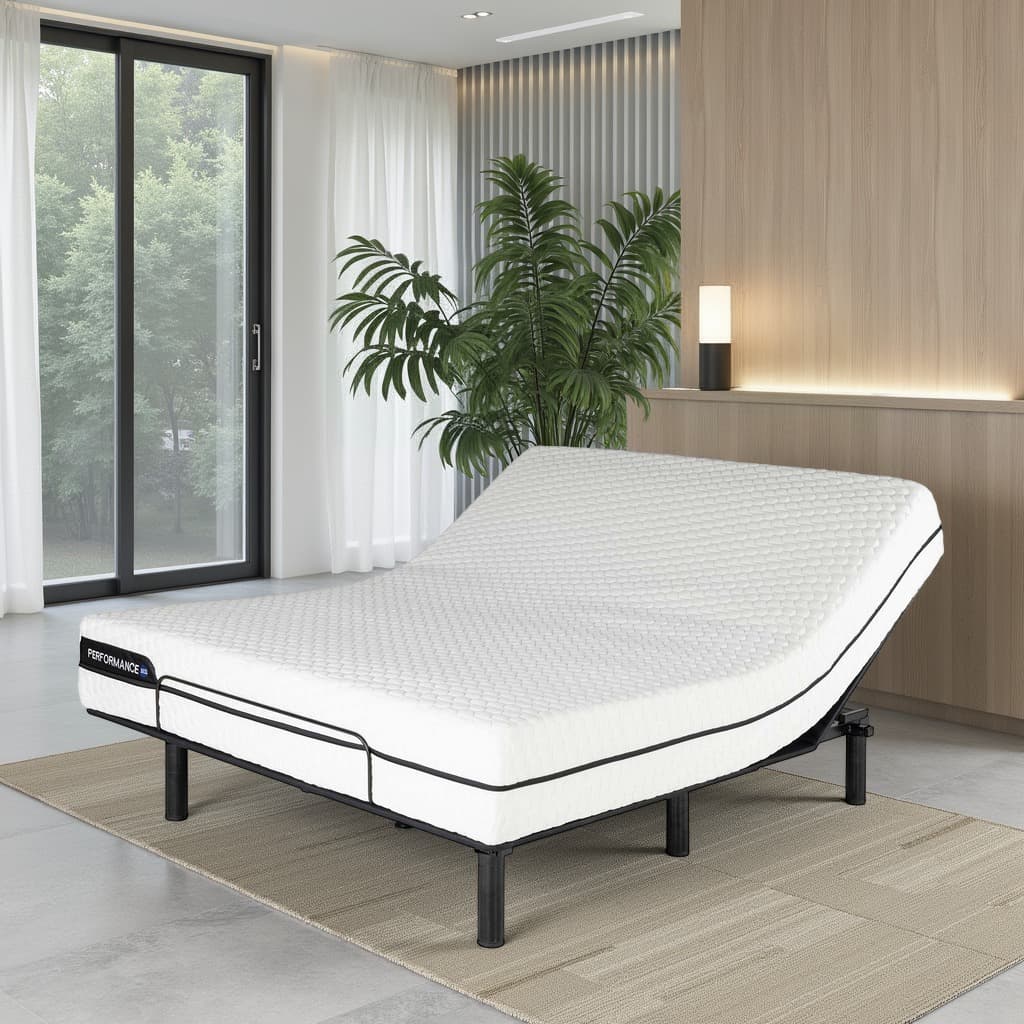 Lifestyle image of the Iadjust Bronze Qb Adjustable Base from Forty Winks