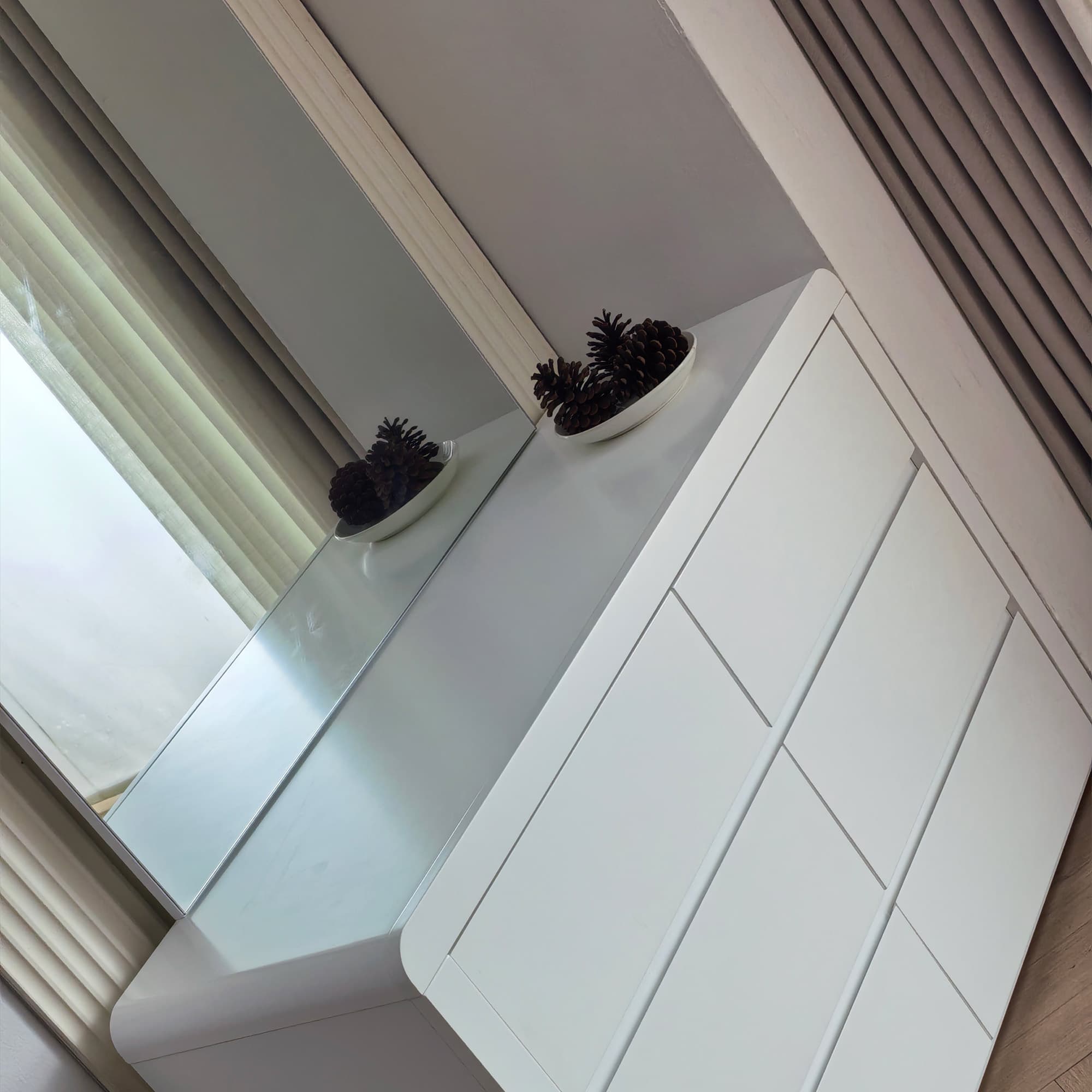 Lifestyle image of the  Aria (Ivory White) Dresser Table 6 Drawer from Forty Winks