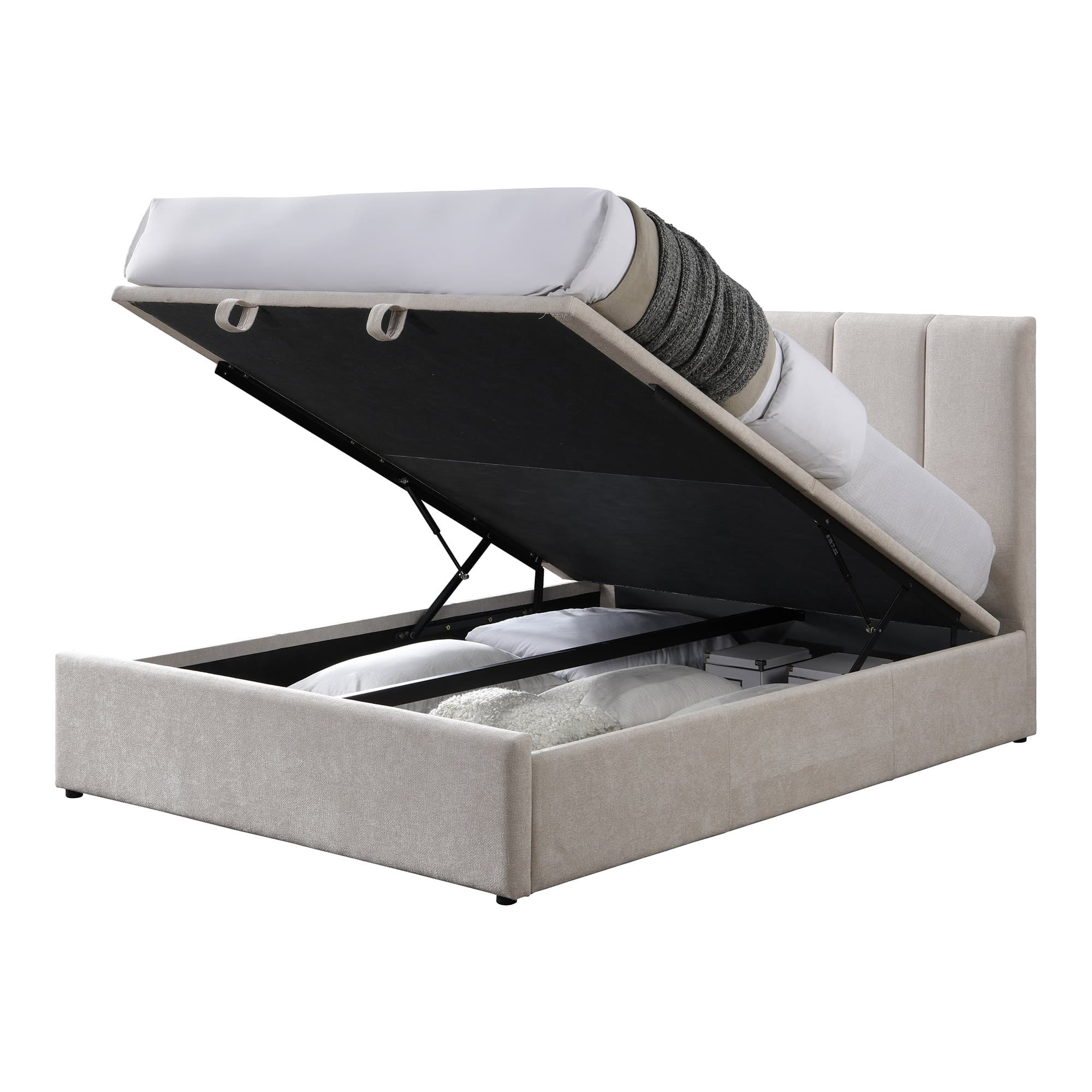 Product image of the  Harlow Qb Bed W/Gas Lift (Beige) from Forty Winks