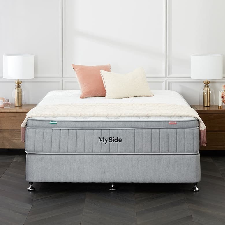 Lifestyle image of the  Myside Gen 3 Qb Mattress Green/Red from Forty Winks