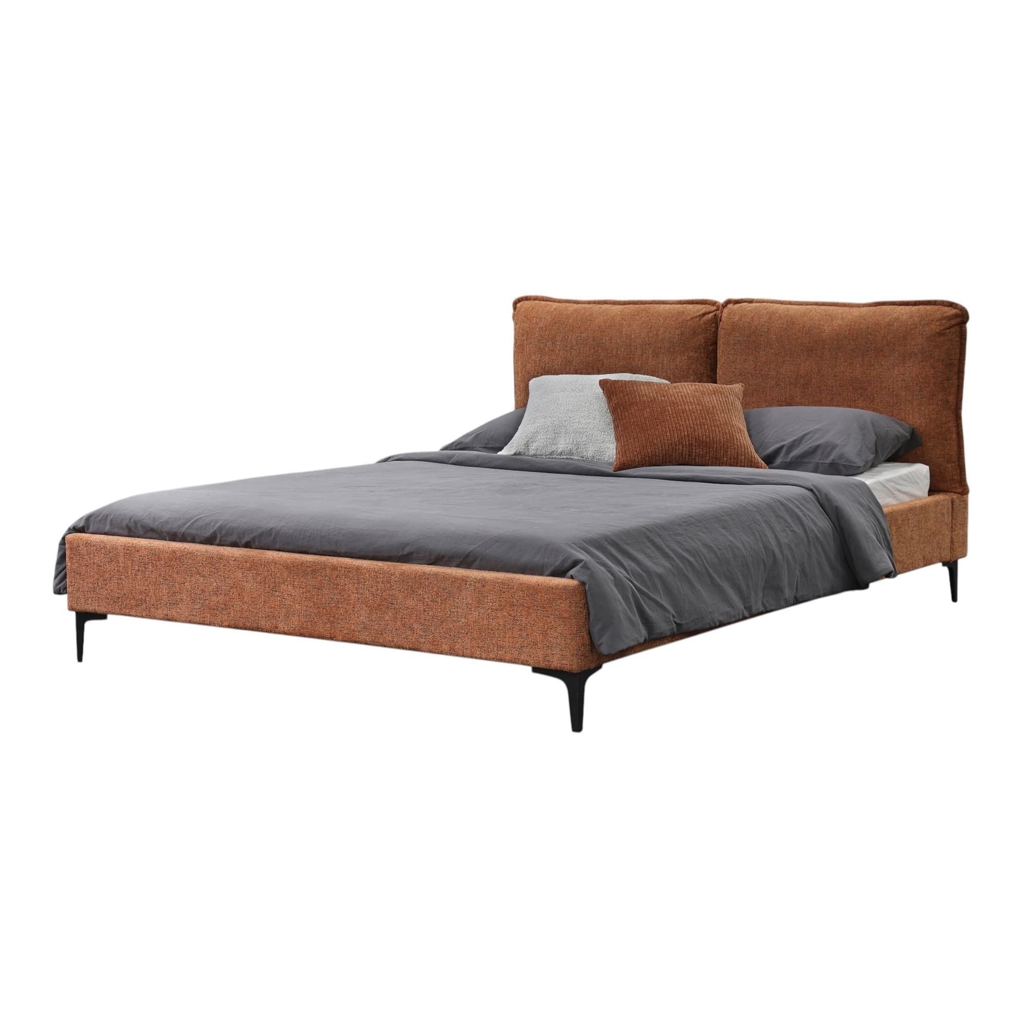 Product image of the  Lara Qb Upholstered Bed (Rust) from Forty Winks