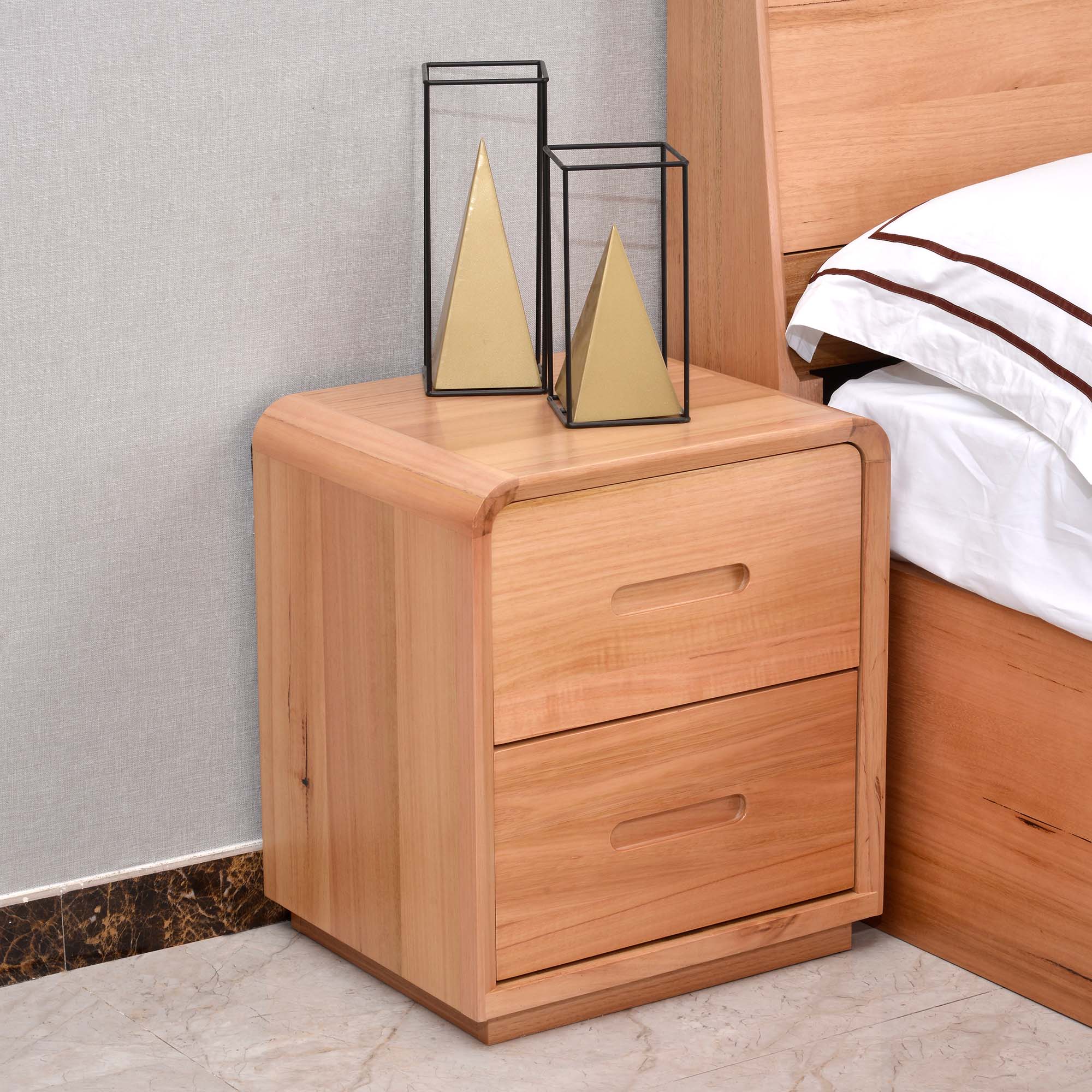 Lifestyle image of the  Valentine Bedside Table from Forty Winks